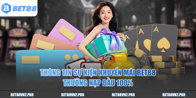 Thông tin sự kiện khuyến mãi BET88 thưởng nạp đầu 100%